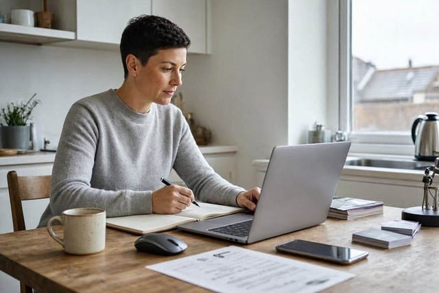 A micro-business owner works through a digital basics checklist.