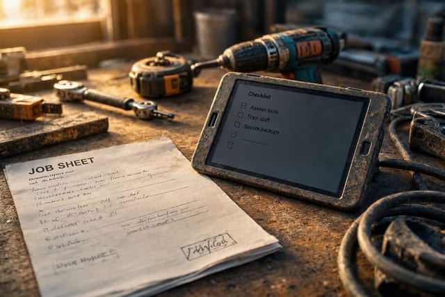 A small business website being checked for AI readiness signals.