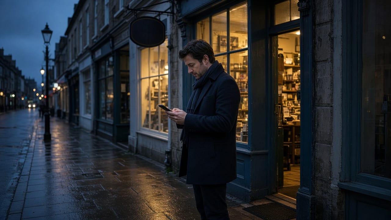 A customer checking their phone again after a local business failed to call back.